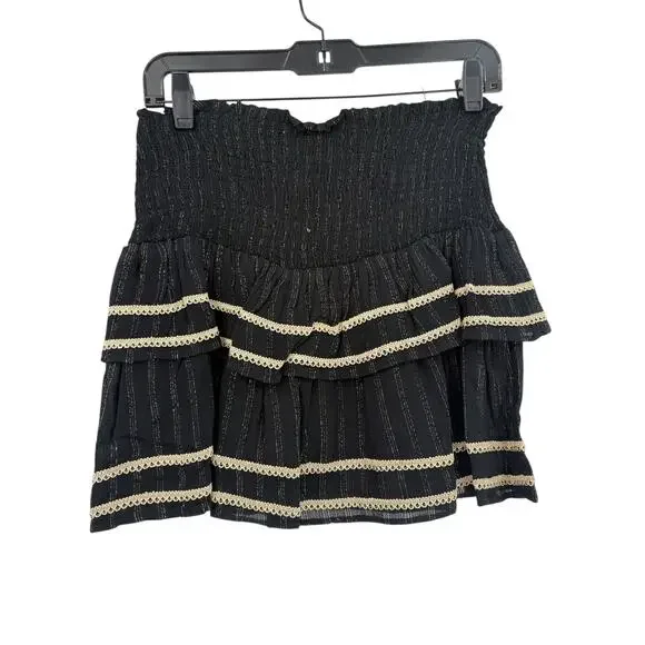 RAMY BROOK Skirt NEW Size S Havana Black Gold Mini $225